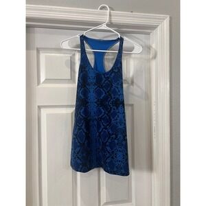 Lululemon Workout Tank Top Racerback‎ Snake Print Athletic Blue Size 2